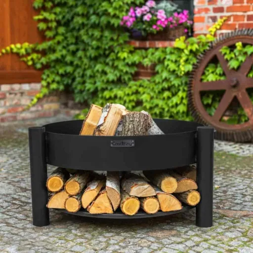 Feuerschale 60 cm, Naturstahl, Feuerstelle Garten, Handgefertigt