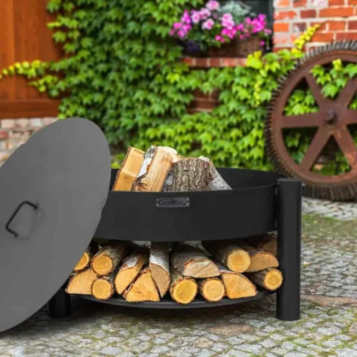 Feuerschale 60 cm, Naturstahl, Feuerstelle Garten, Handgefertigt