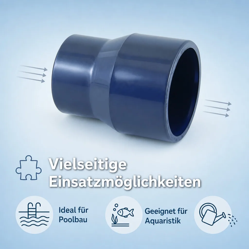 PVC Reduzierung 40-32mm, Reduzierstück lang, PN16