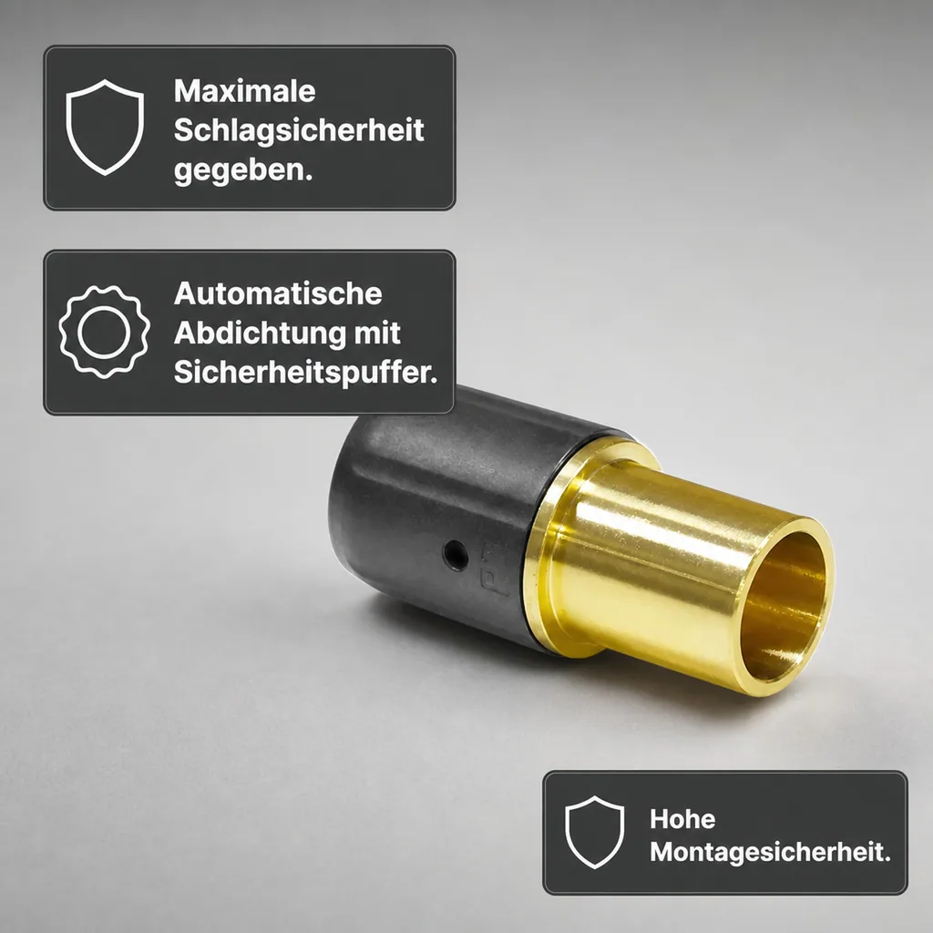 Steckfitting Übergang auf Kupferrohr Pressanschluss 20 x 2 - 15 mm