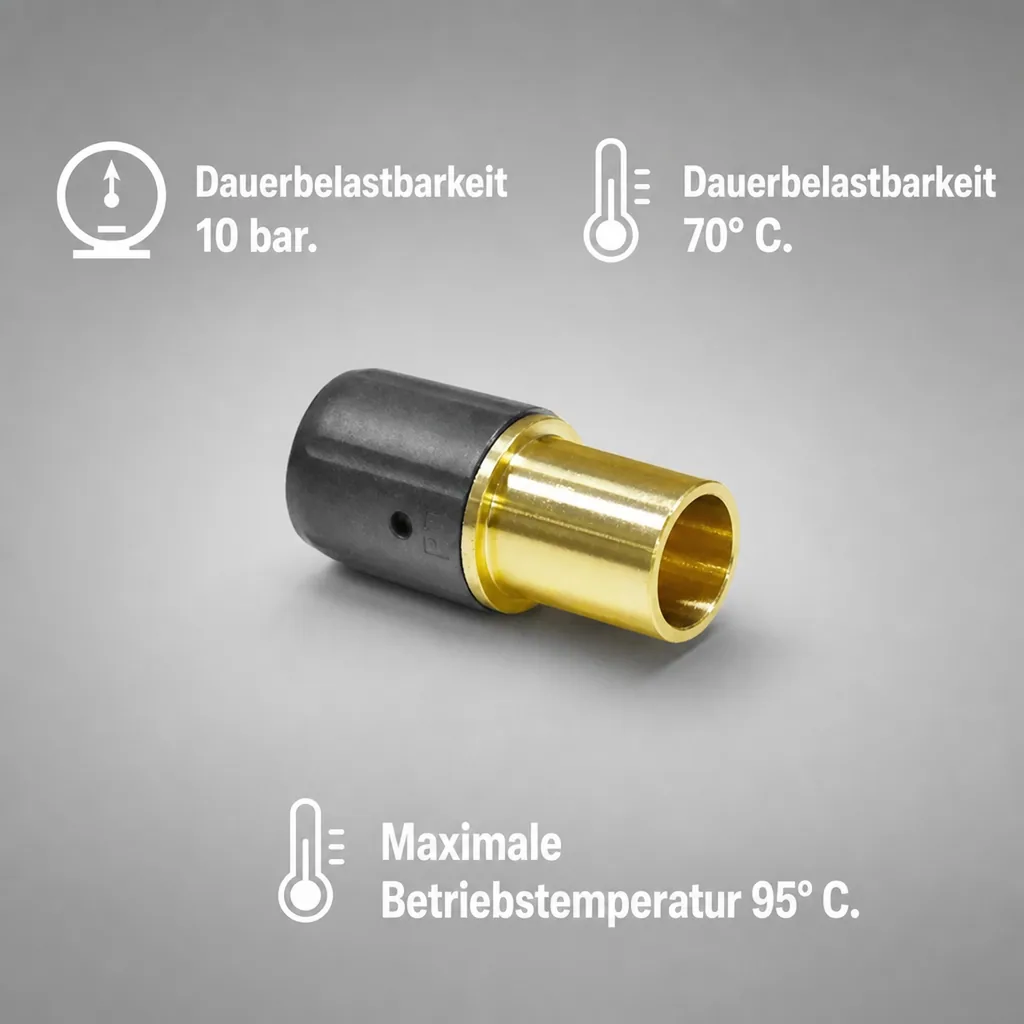 Steckfitting Übergang auf Kupferrohr Pressanschluss 20 x 2 - 15 mm