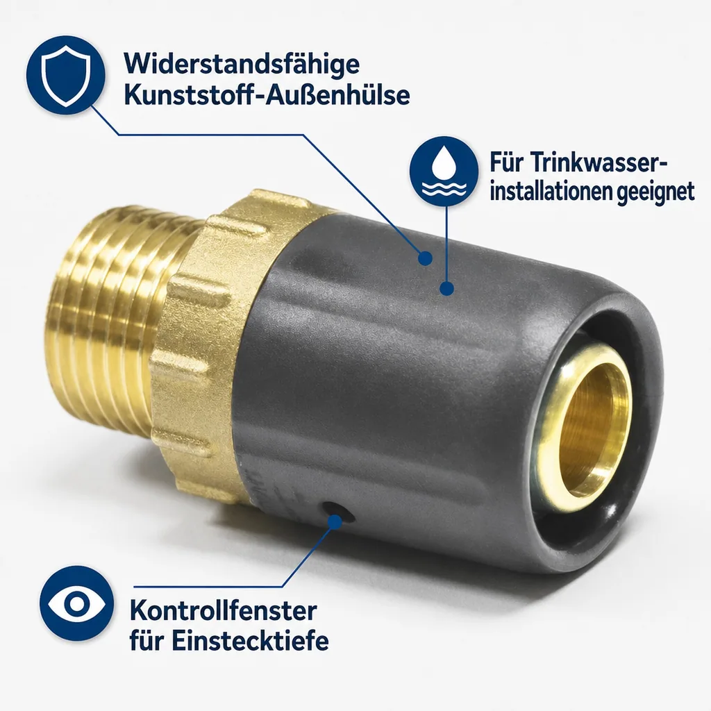 Steckfitting Übergang 16 x 2 auf 3/4" AG