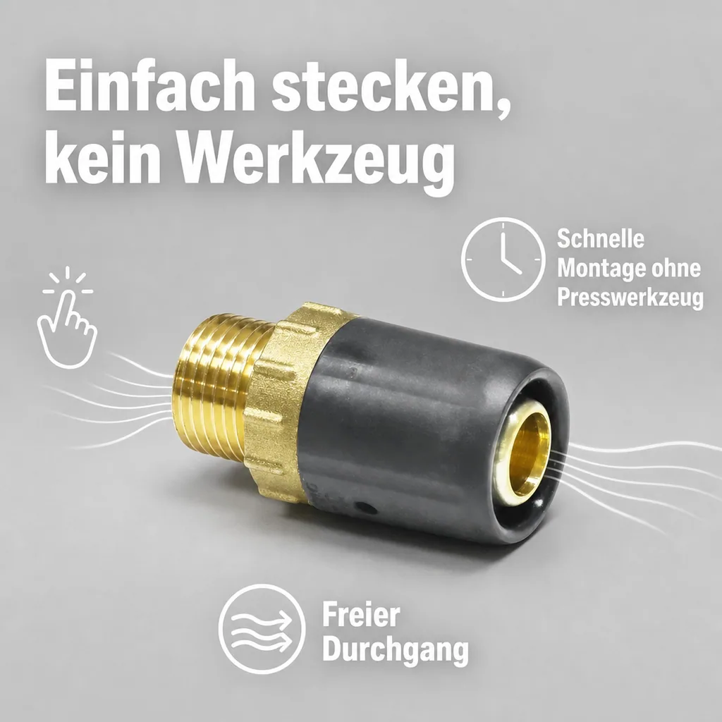 Steckfitting Übergang 16 x 2 auf 3/4" AG