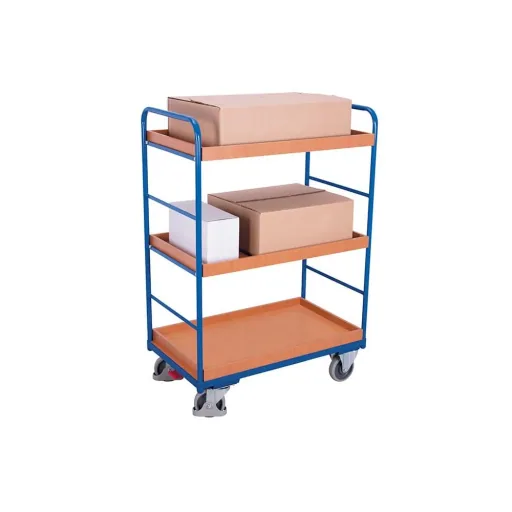 Etagenwagen hoch 3 Tabletts 250 kg Traglast Typ XL + EasySTOP