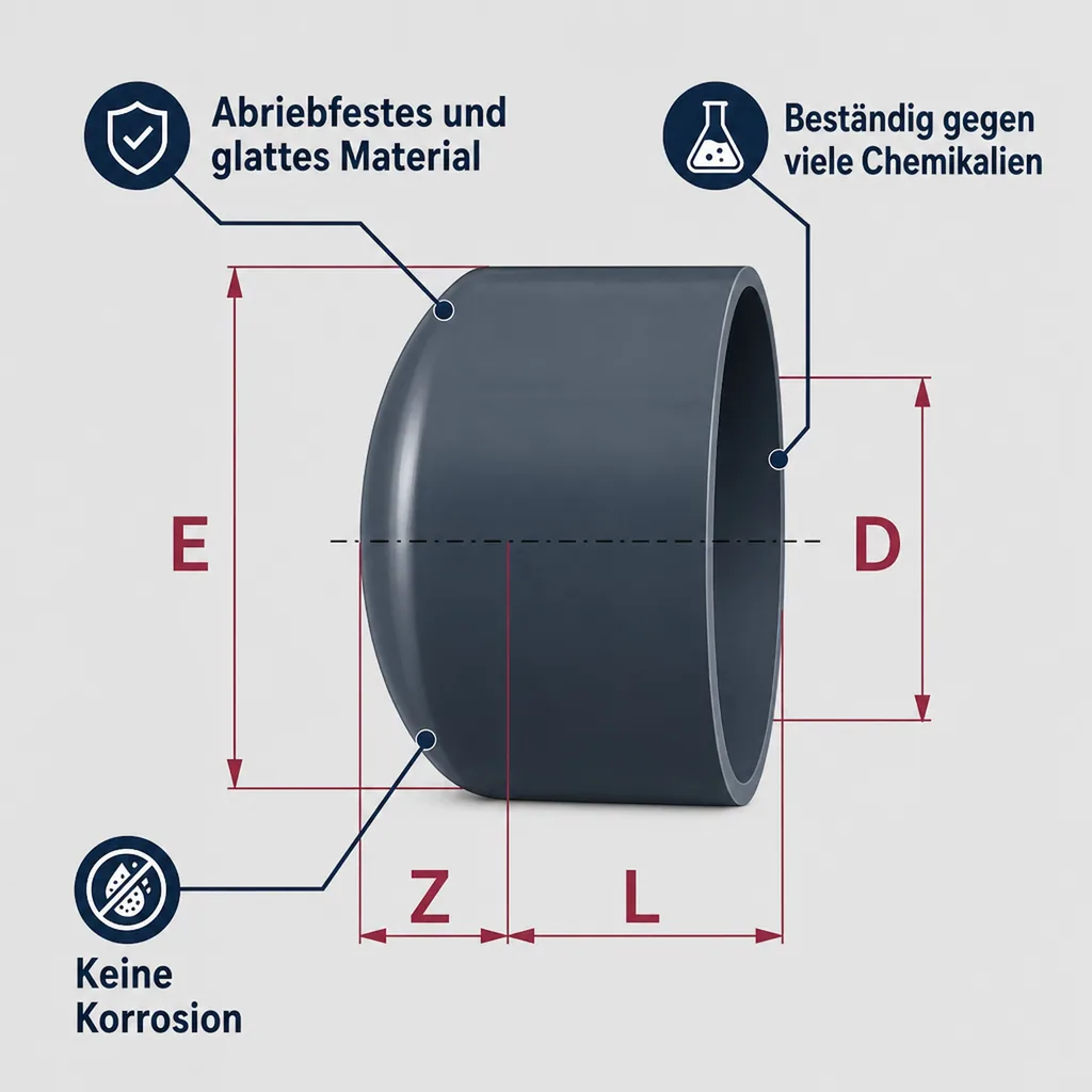 PVC - U Kappe Klebemuffe 40 mm PN16