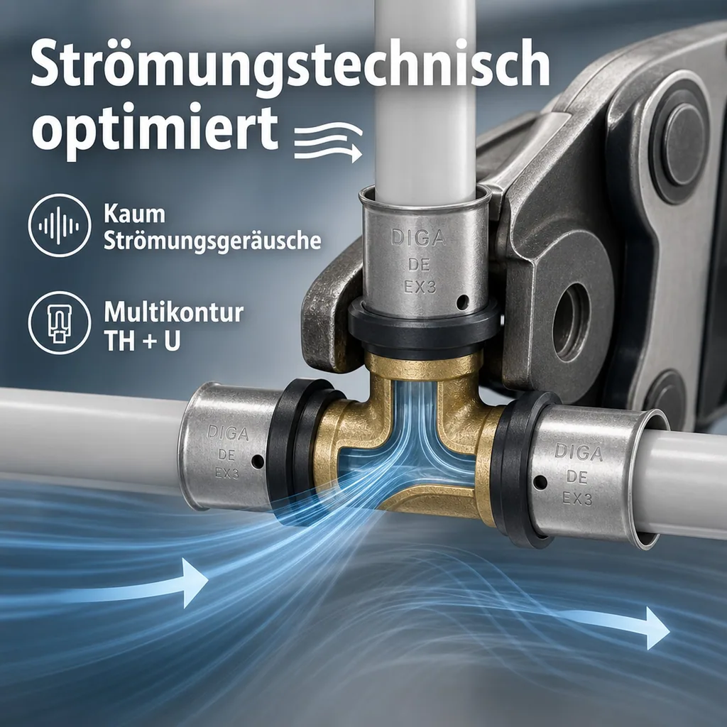 Pressfitting T-Stück Mitte erweitert 20 x 2 - 26 x 3 - 20 x 2