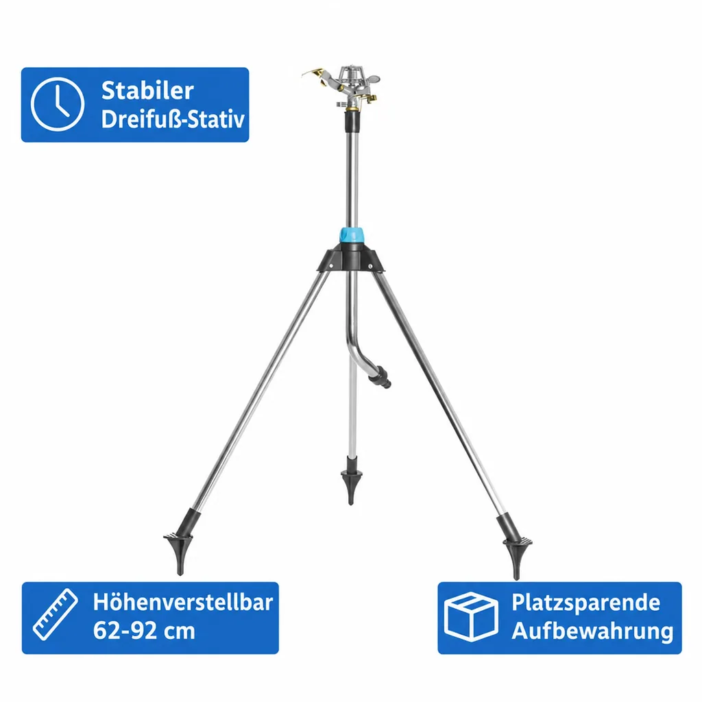 Pulsationsregner auf regulierbarem Dreifuß-Stativ RANGE IDEAL