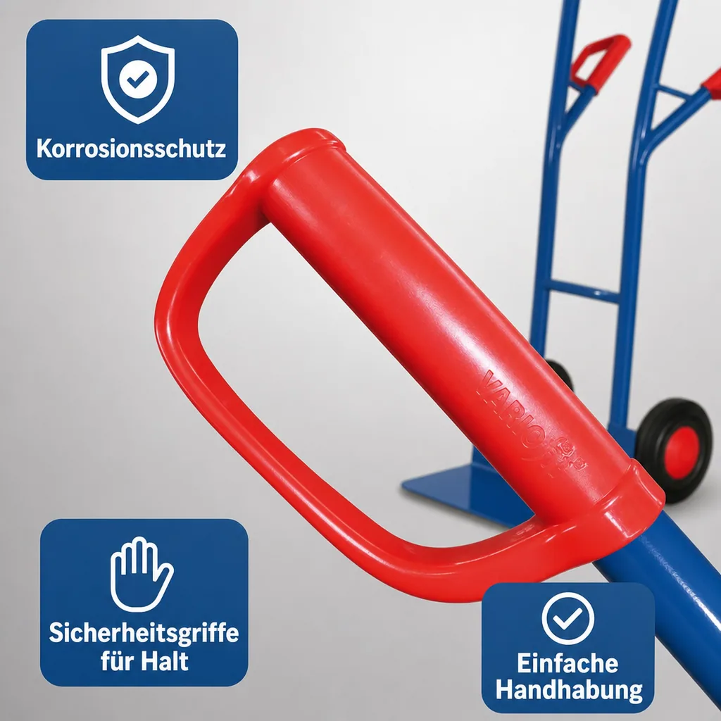 Stahlrohrkarre, 250 kg, große Schaufel, Vollgummireifen