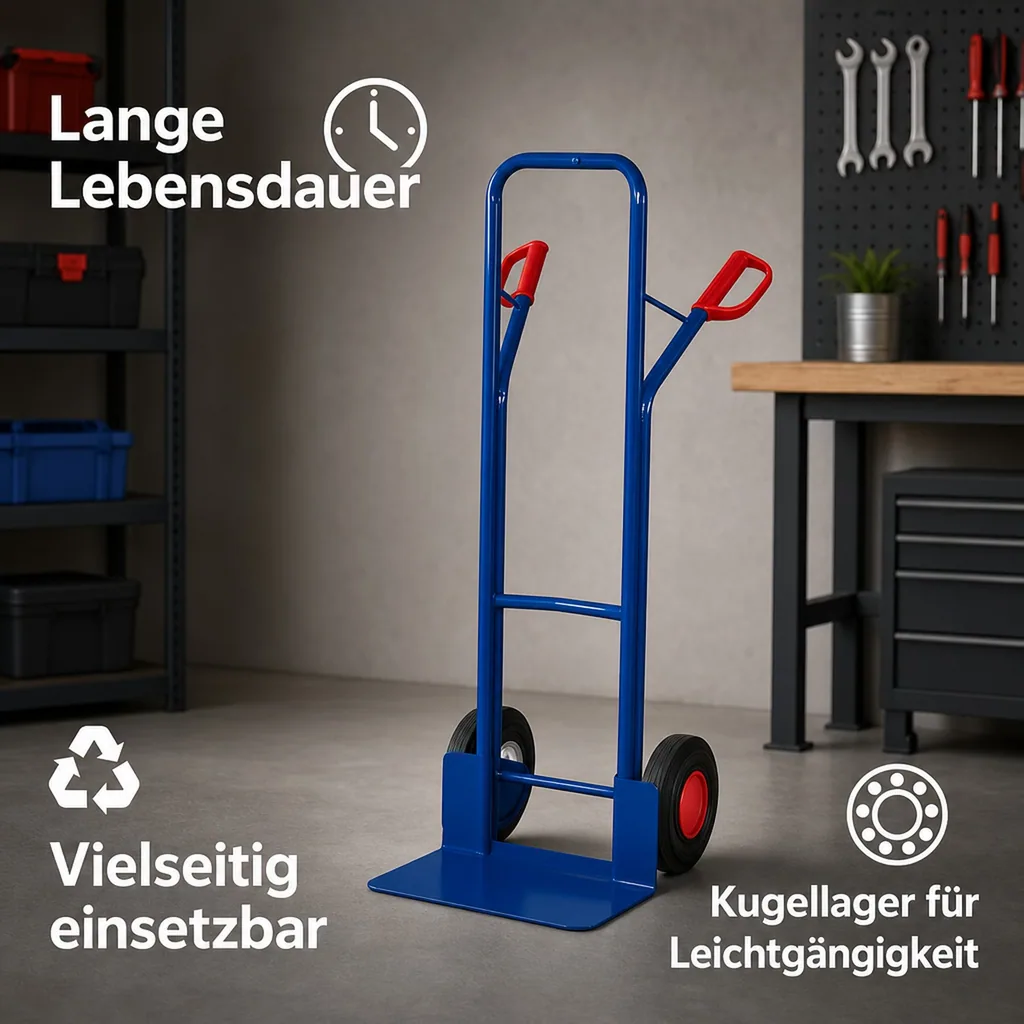 Stahlrohrkarre, 250 kg, große Schaufel, Vollgummireifen