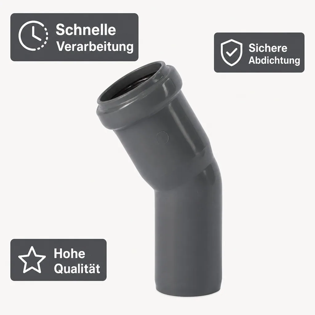 HT Rohr 75mm, HT Bogen 30 Grad, Abwasserrohr, DN/OD 75