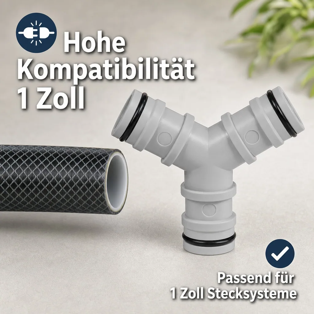 1 Zoll Abzweig, 3 Wege, Schlauchverbinder 1 Zoll