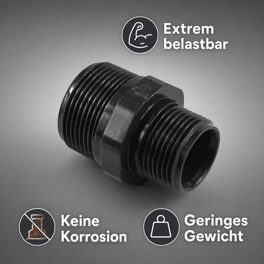 PVC - U Doppelnippel reduziert AG 2 1/2" x 1 1/2"