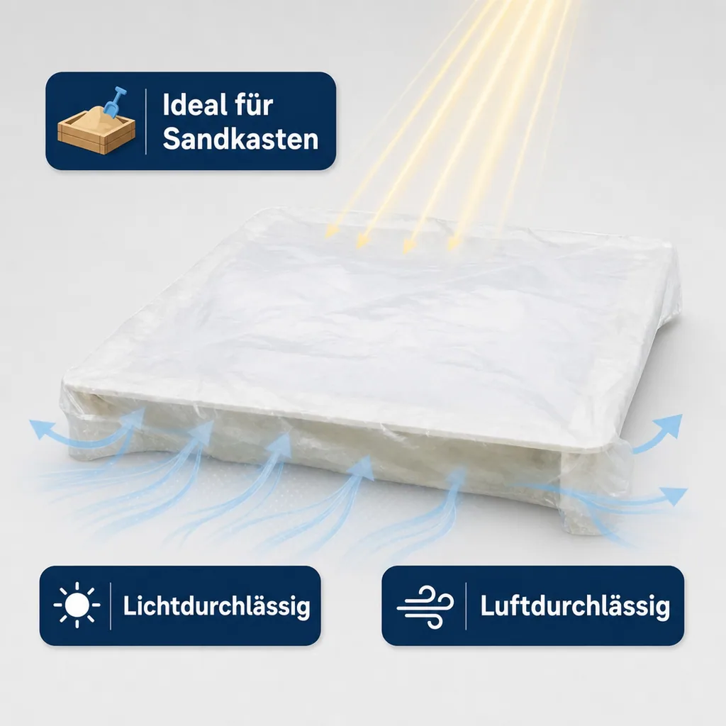 Schutzhülle transparent Sandkasten,ca.120x120x20