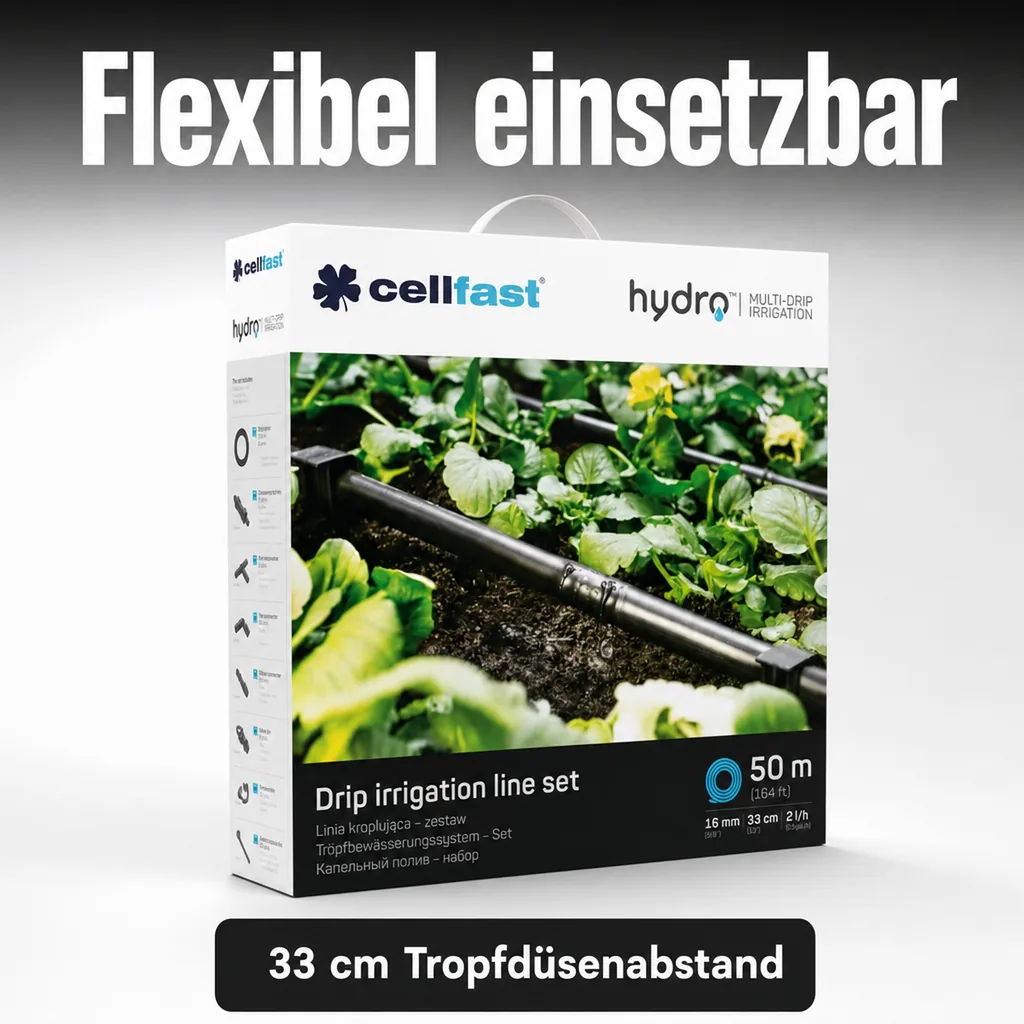 Tropfbewässerung, Bewässerungssystem Set 50m, Gartenbewässerung