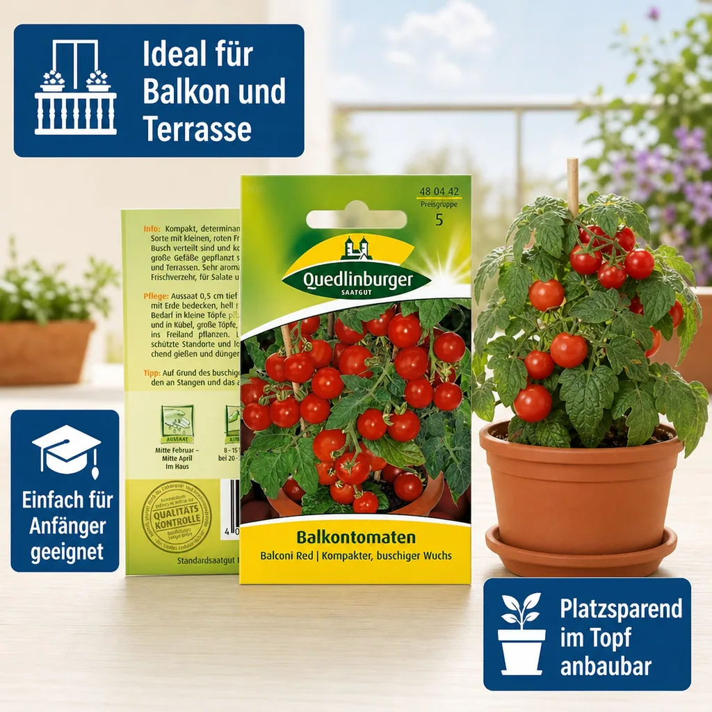 Balkontomaten, rote Mini Tomaten, für Balkon & Terrasse