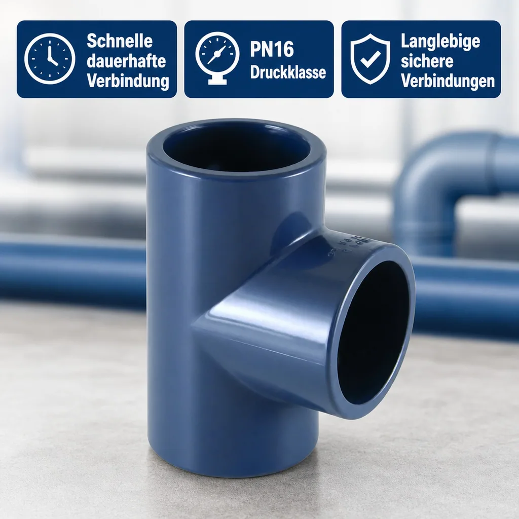 PVC Fittinge, PVC Rohrverbinder, PVC T-Stück 32mm