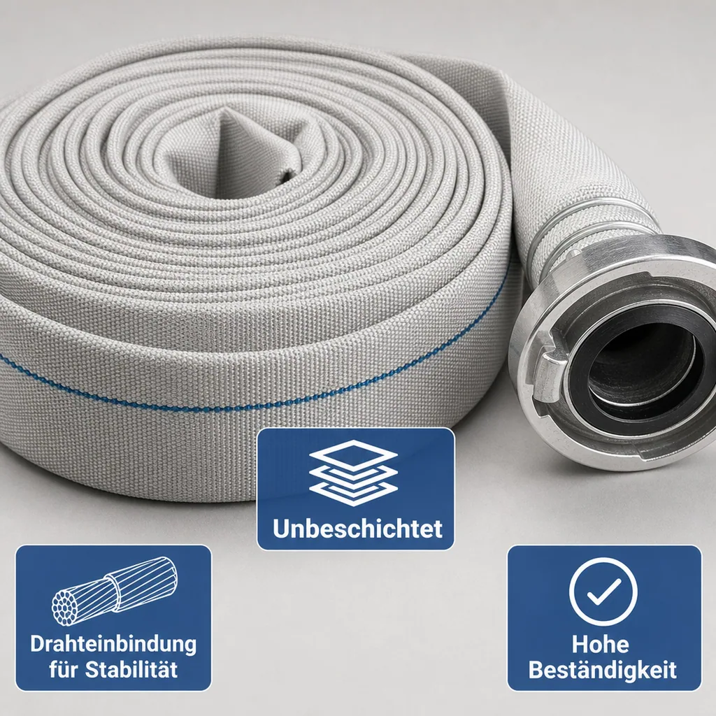 Bauschlauch 20m, Industrieschlauch, Druckschlauch mit Storz Kupplung