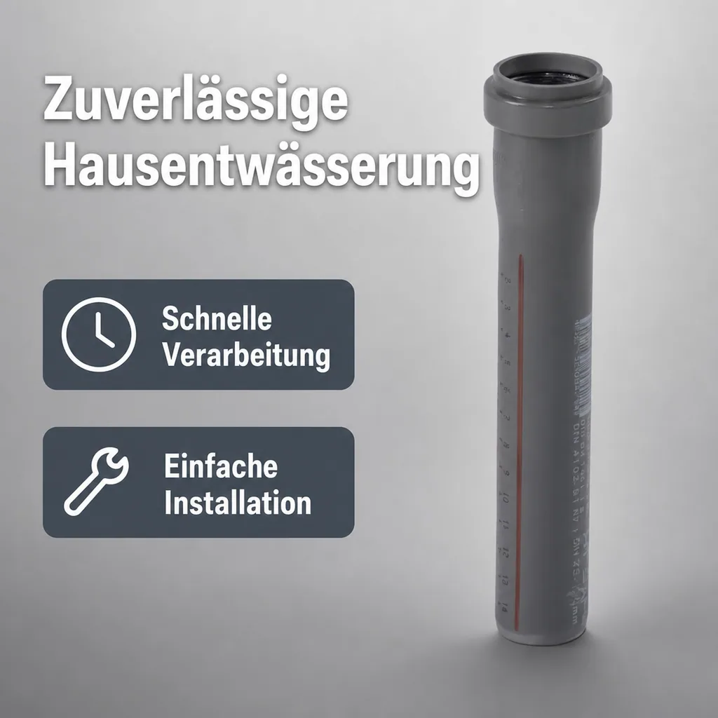 HT Rohr 75mm, Abwasserrohr, Hausentwässerung, DN 75