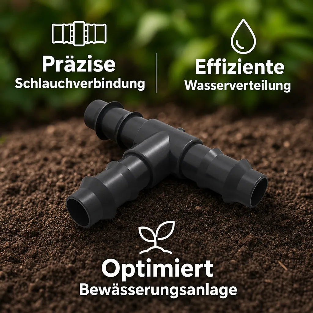 Tropfschlauch Verbinder Y-Stück 16mm, Bewässerungszubehör