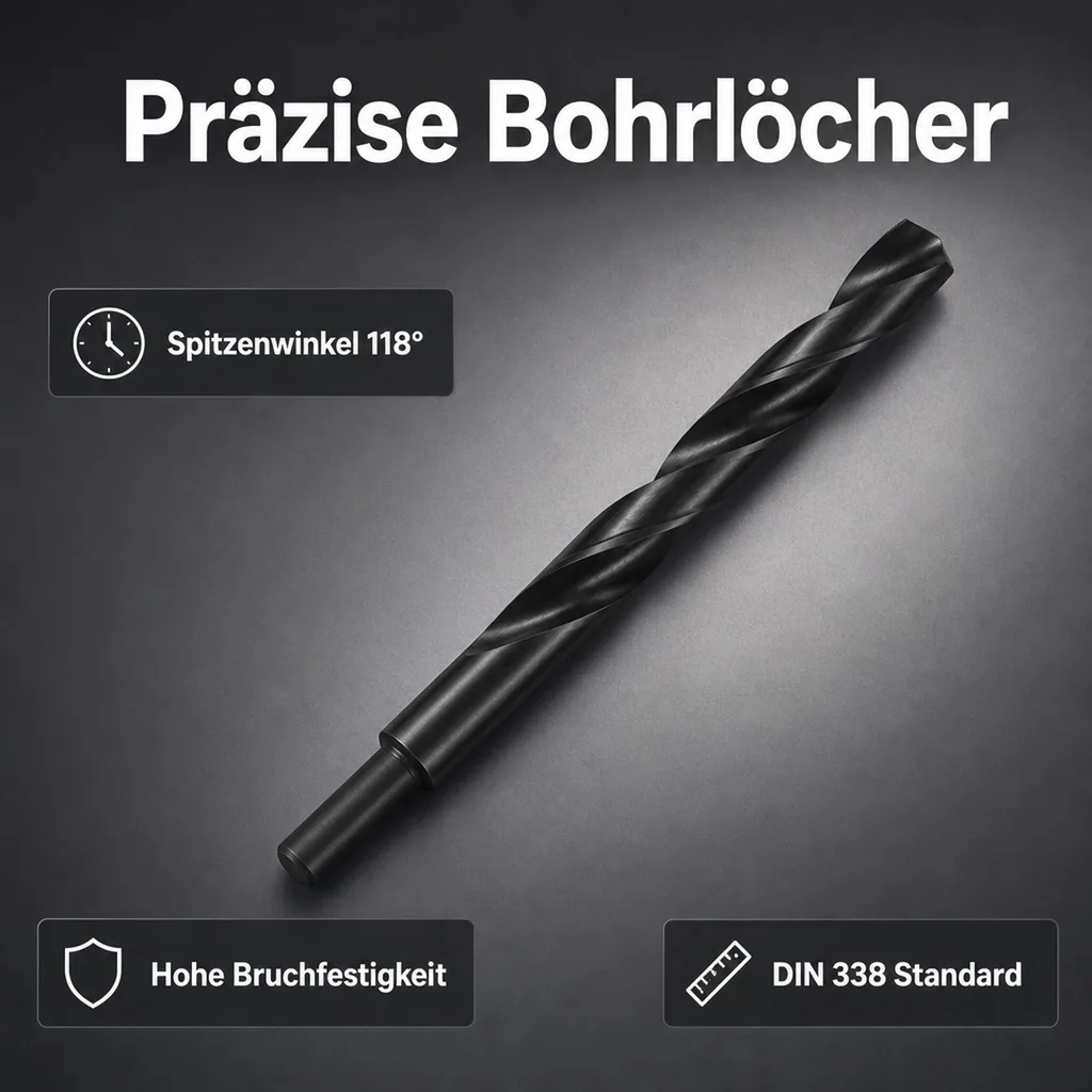 DIN 338 Bohrer, HSS-R Spiralbohrer 12,5mm, reduzierter Schaft 8mm
