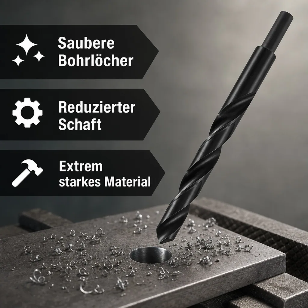 DIN 338 Bohrer, HSS-R Spiralbohrer 12,5mm, reduzierter Schaft 8mm
