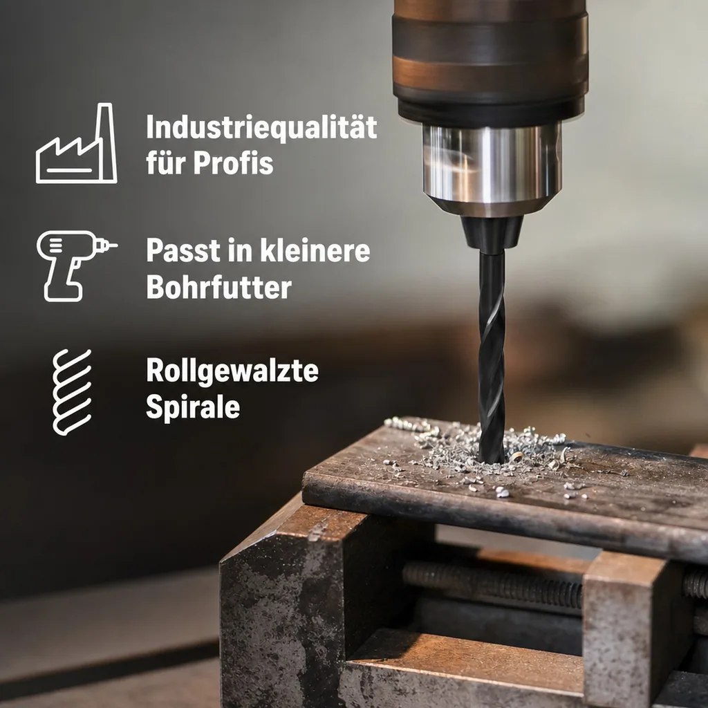 HSS Spiralbohrer DIN 338, 14,5mm, reduzierter Schaft 10mm, Stahlbohrer HSS