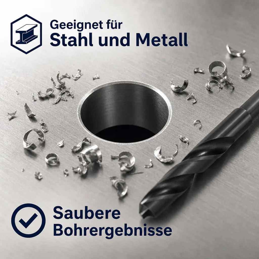 HSS Spiralbohrer DIN 338, 14,5mm, reduzierter Schaft 10mm, Stahlbohrer HSS