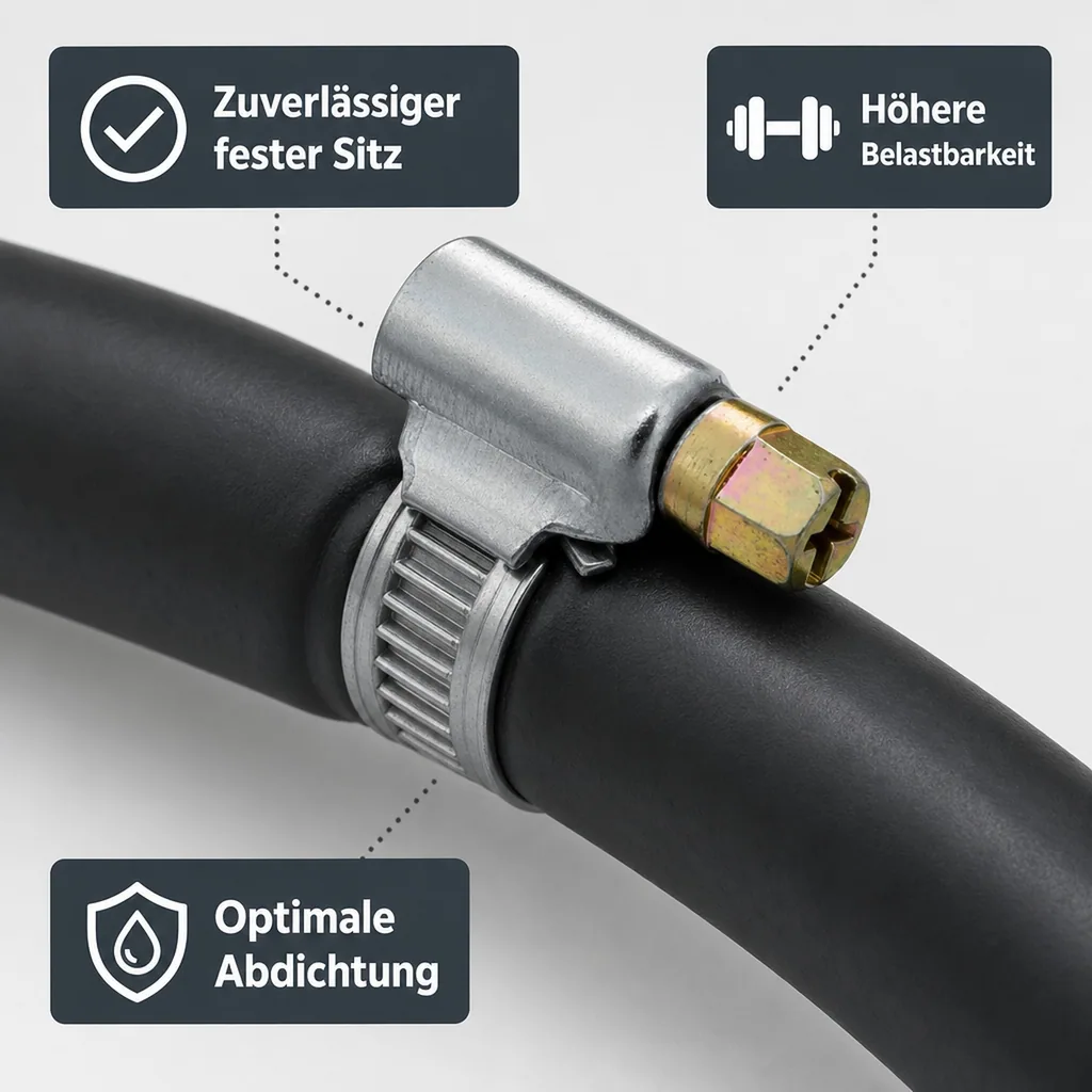 Schlauchschellen, Edelstahl, 9 mm, 12-22 mm, W2