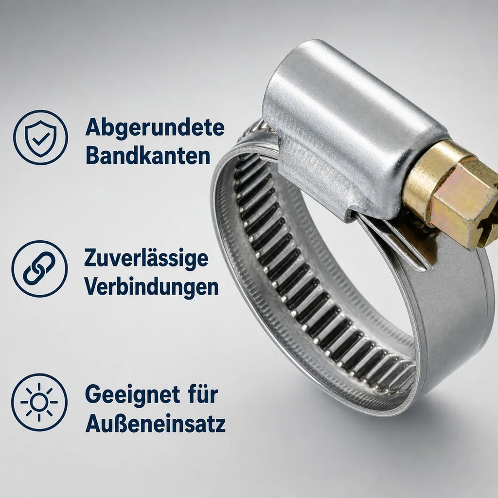 Schlauchschellen Edelstahl, 9mm, 50-70mm, W2