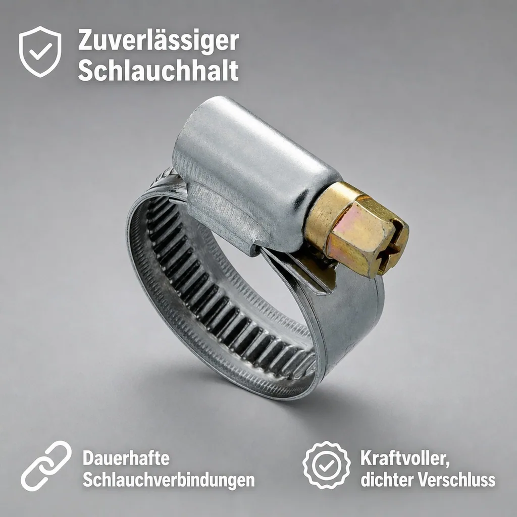 Schlauchschellen, Edelstahl, 9mm, 80-100mm, W2