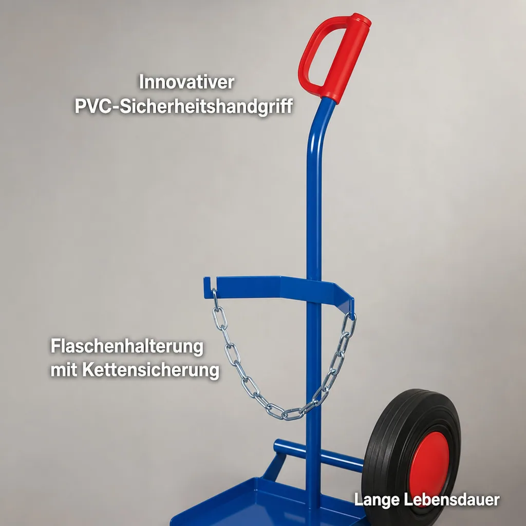Stahlflaschenkarre, Gasflaschenkarre, Flaschenkarre für 33kg Propanflasche