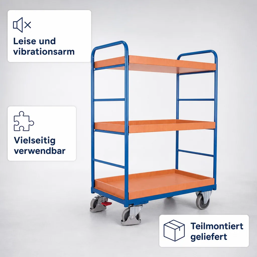 Transportwagen 250 kg, Servierwagen hoch, Etagenwagen Industrie, Tablettwagen