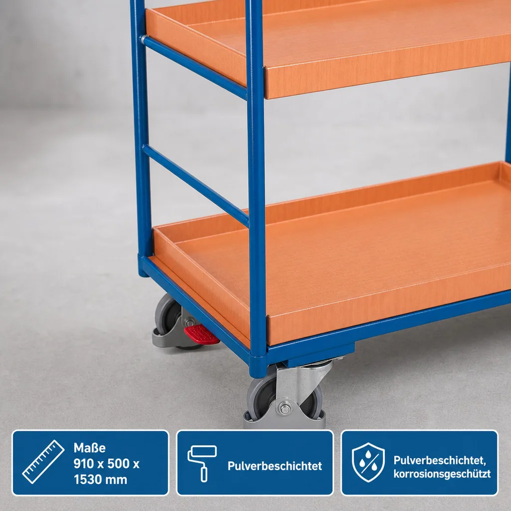 Transportwagen 250 kg, Servierwagen hoch, Etagenwagen Industrie, Tablettwagen