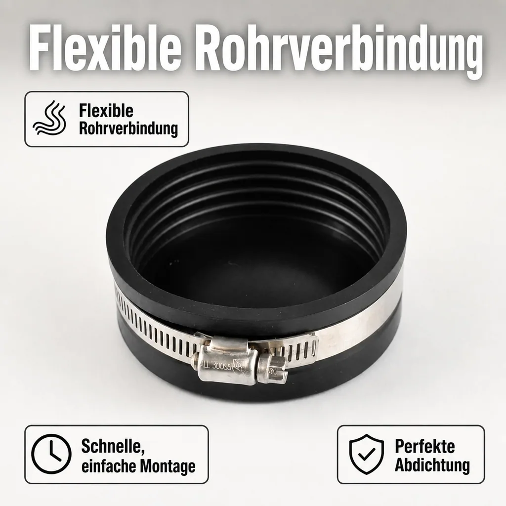 Endkappe 50mm, Rohrstopfen, flexible Rohrverbindung