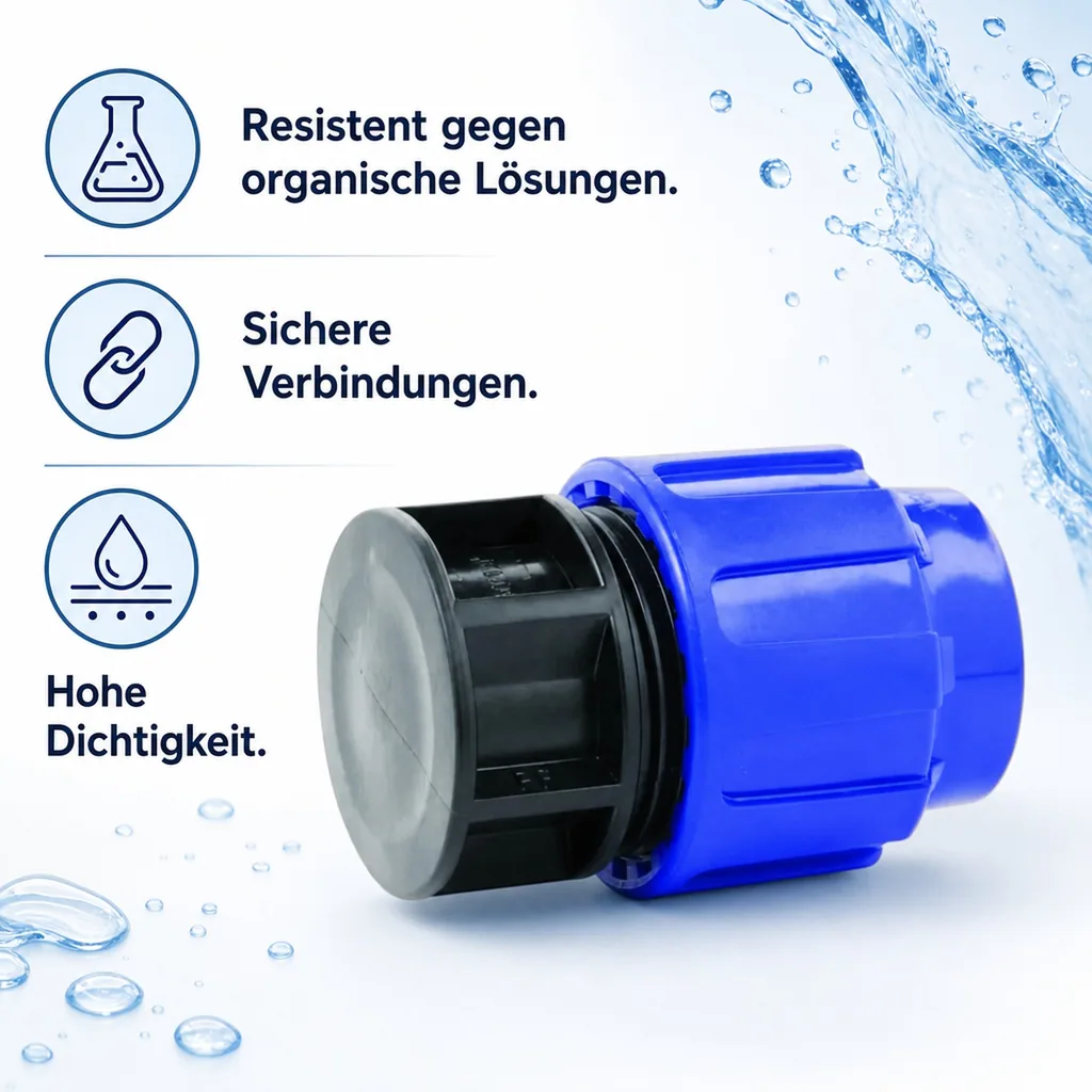 PP PE Rohr Verschraubung Endkappe 16