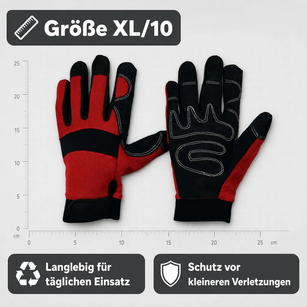 Arbeitshandschuhe Mechaniker XL/10, robuste Werkstatthandschuhe