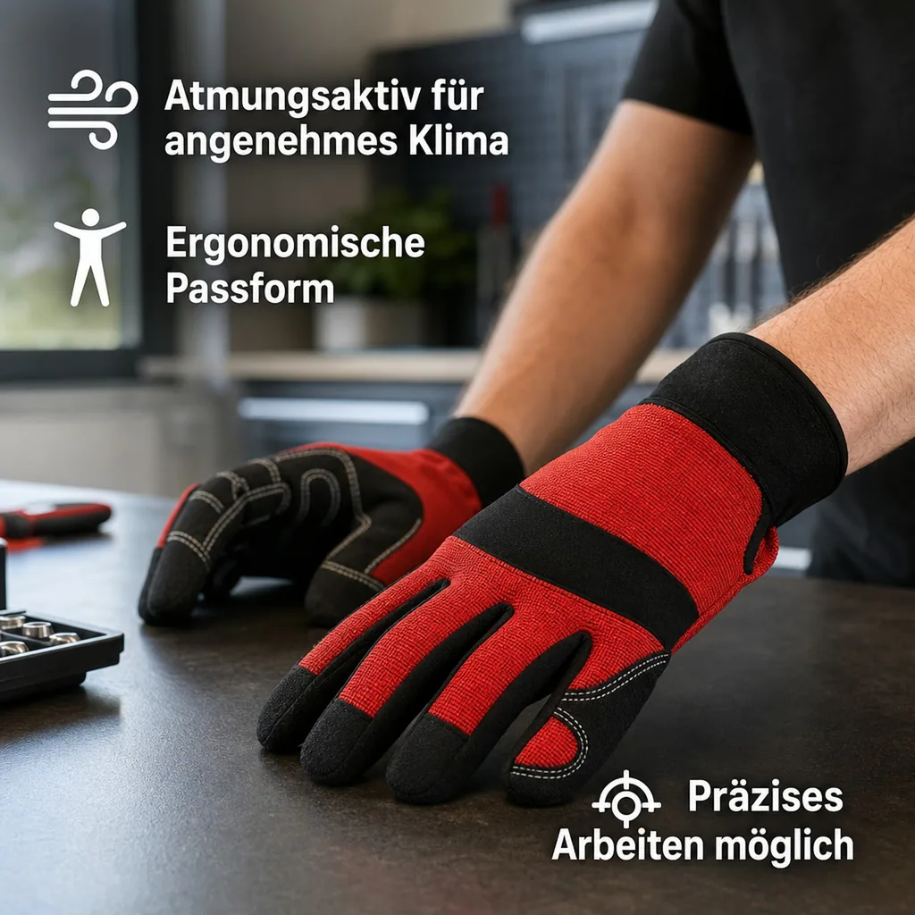 Arbeitshandschuhe Mechaniker XL/10, robuste Werkstatthandschuhe