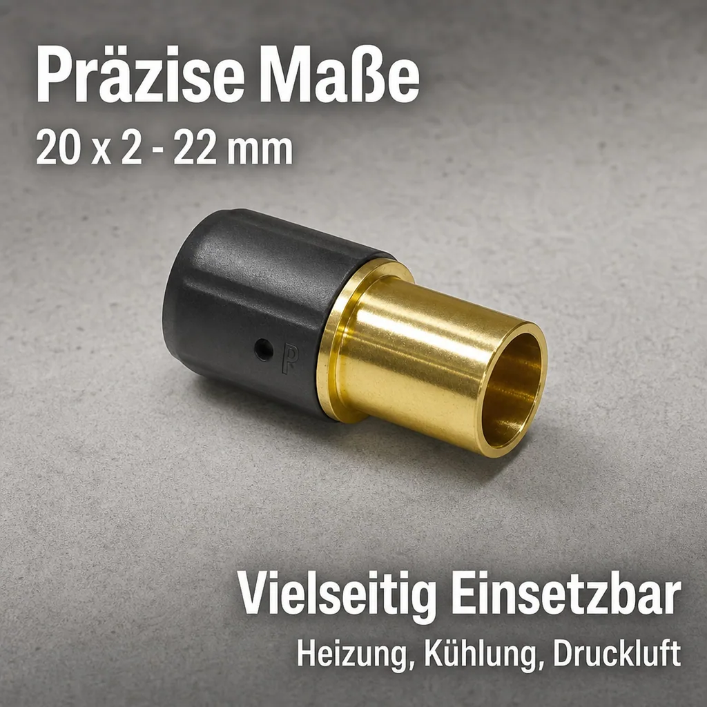 Steckfitting, Kupferrohr Verbinder, Pressanschluss 20 x 2 - 22 mm