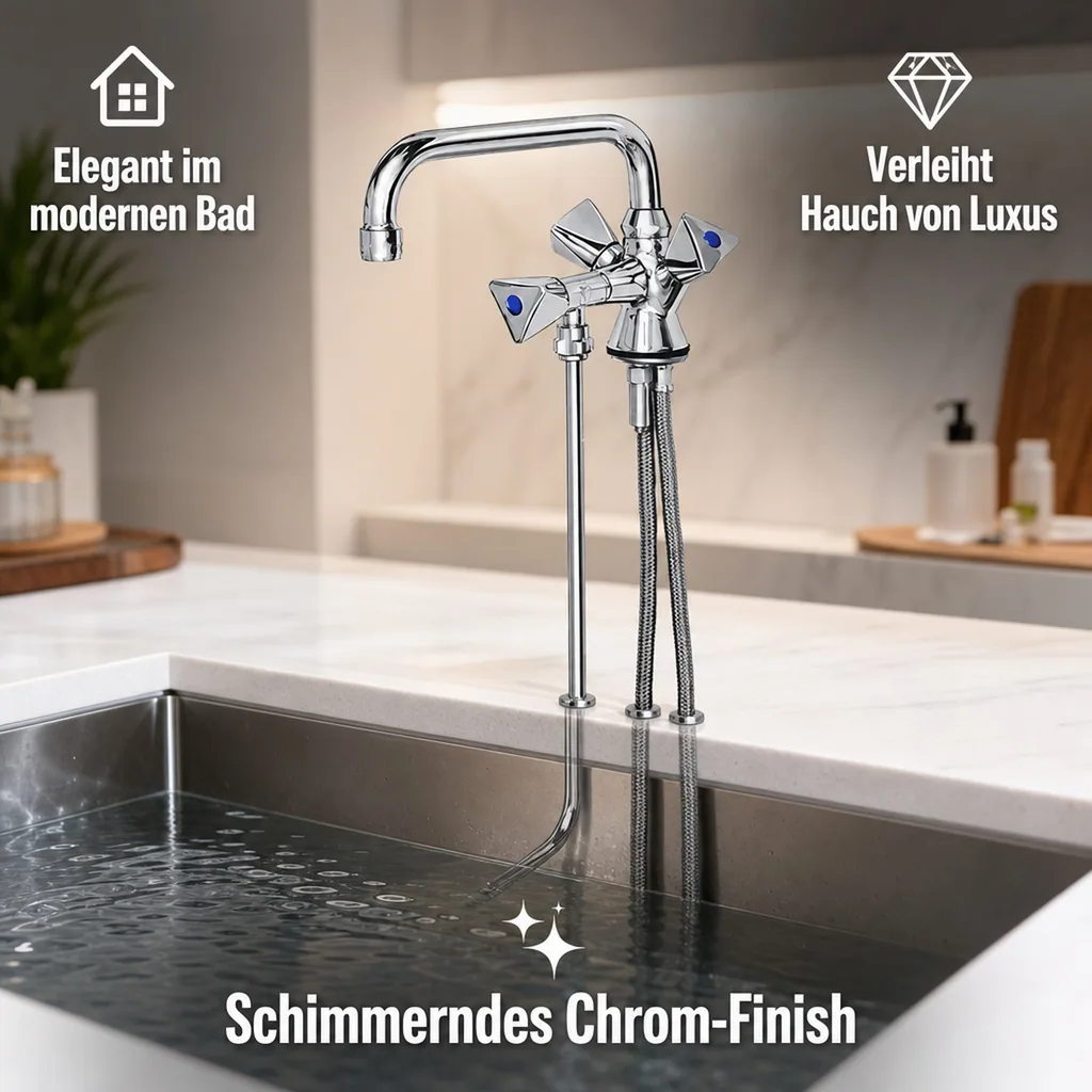 Wasserhahn, Küchenarmatur, Wasserarmatur - Mischbatterie, Model „BRUSE“, für 1 Becken Niederdruck