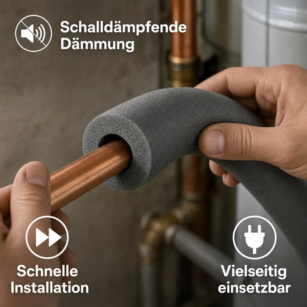 Isolierschlauch 22mm, 2x1m, 9mm Dämmung, Rohrisolierung Heizung Sanitär