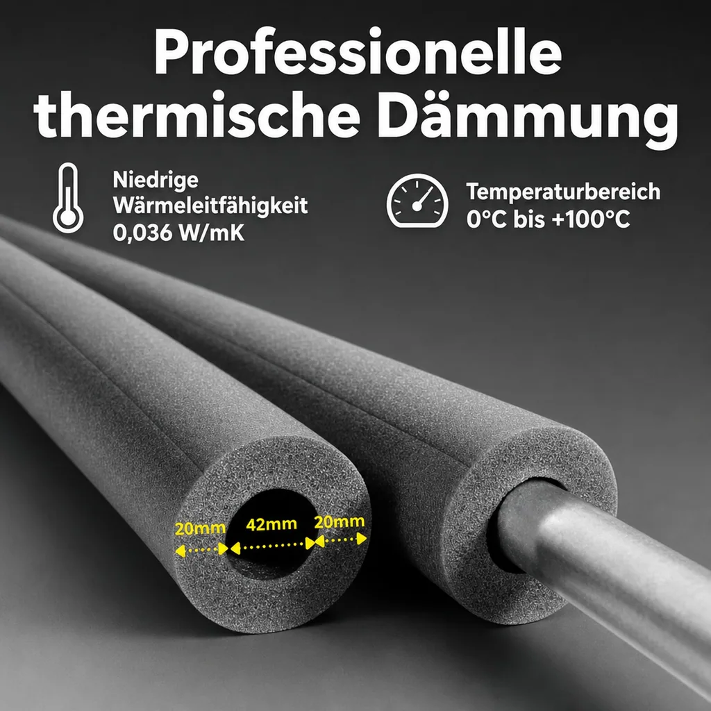 CLIMAFLEX® 2m Isolierschlauch Ø 42 mm x 20 mm Dämmung 50% Fe GEG