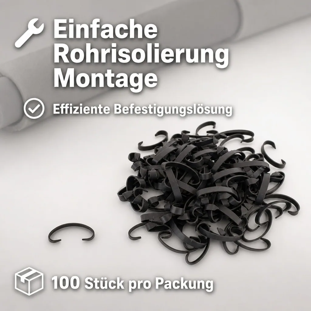 Rohrisolierung Klammern, 100 Stk., Isolierschlauch Clipse