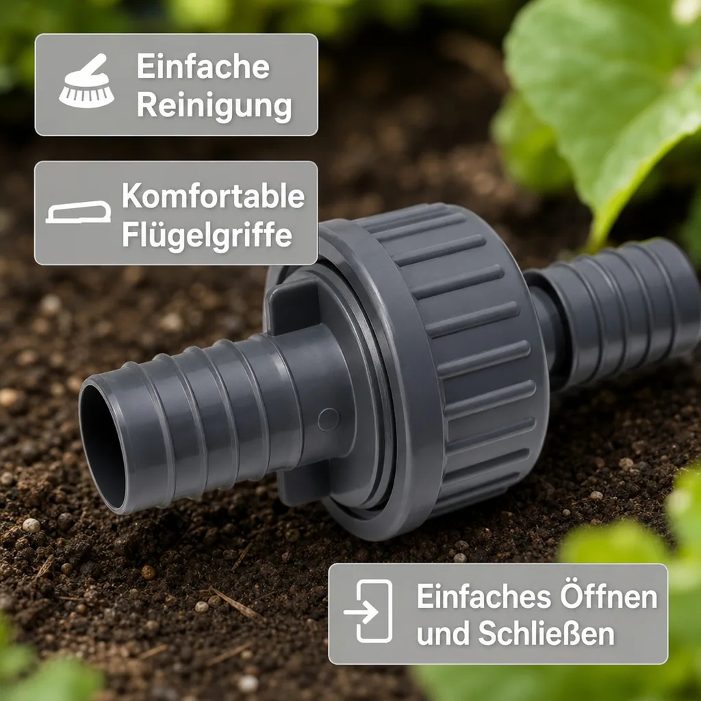 Rückschlagventil 21mm, PVC-U, mit Tüllen, für Schlauch
