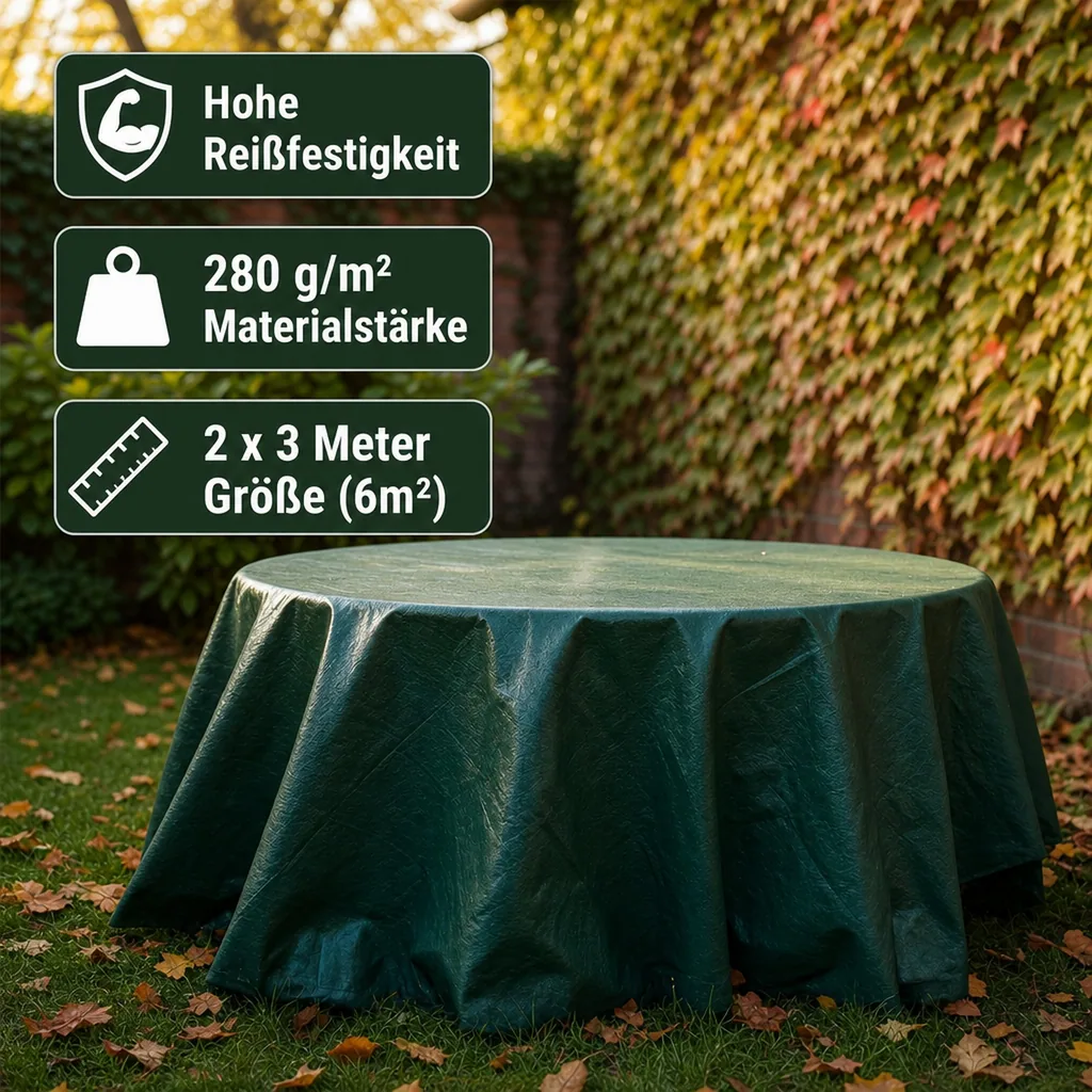 Abdeckplane, 280 g/m², grün, 2x3m (6m²), wasserdicht, reißfest