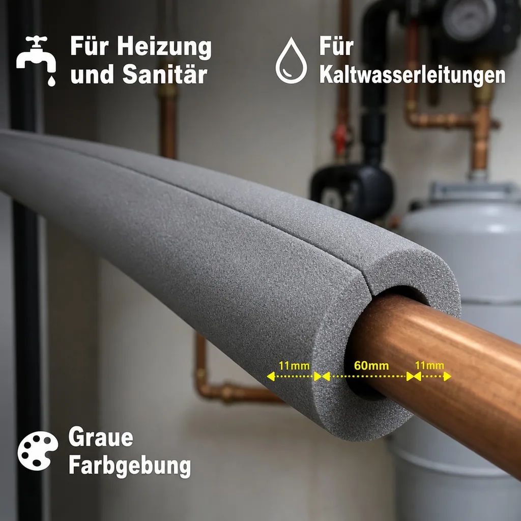 INSUL-TUBE® H PLUS XT Kautschuk 2m Rohrisolierung Ø 60 mm x 10 mm Dämmung selbstklebend