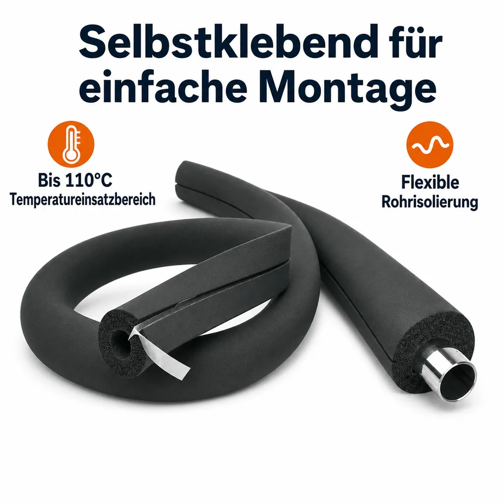INSUL-TUBE® H PLUS XT Kautschuk 2m Rohrisolierung Ø 35 mm x 15 mm Dämmung 50% GEG selbstklebend