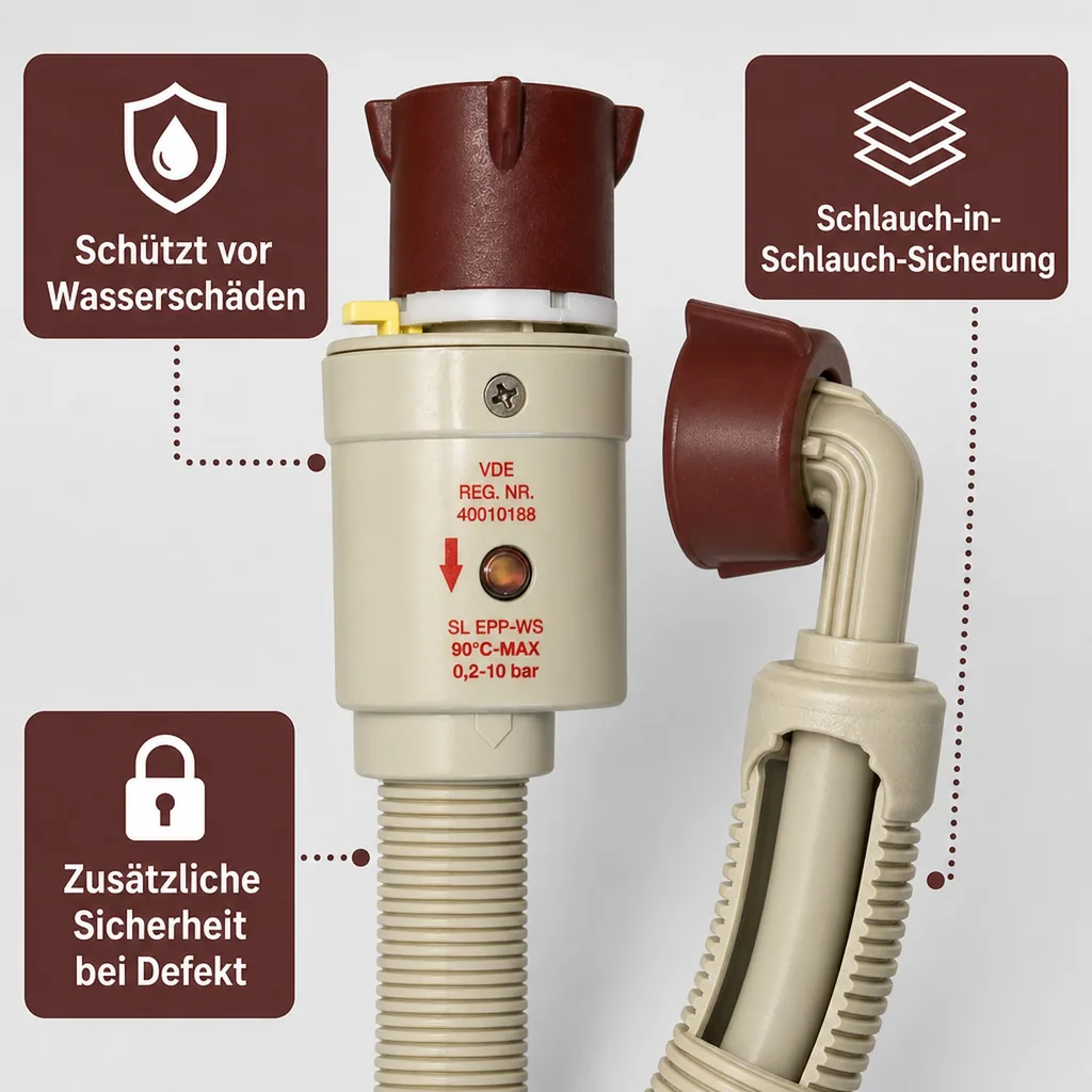 Zulaufschlauch Waschmaschine, Aquastop, 2,5m Sicherheitszulaufschlauch