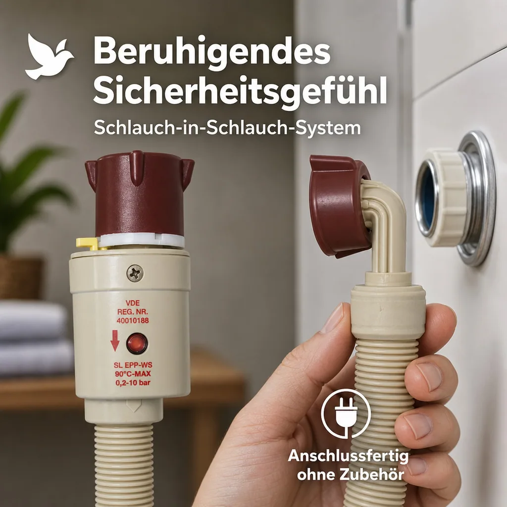 Zulaufschlauch, Sicherheitszulaufschlauch Aquastop, 4m, 3/4 Zoll