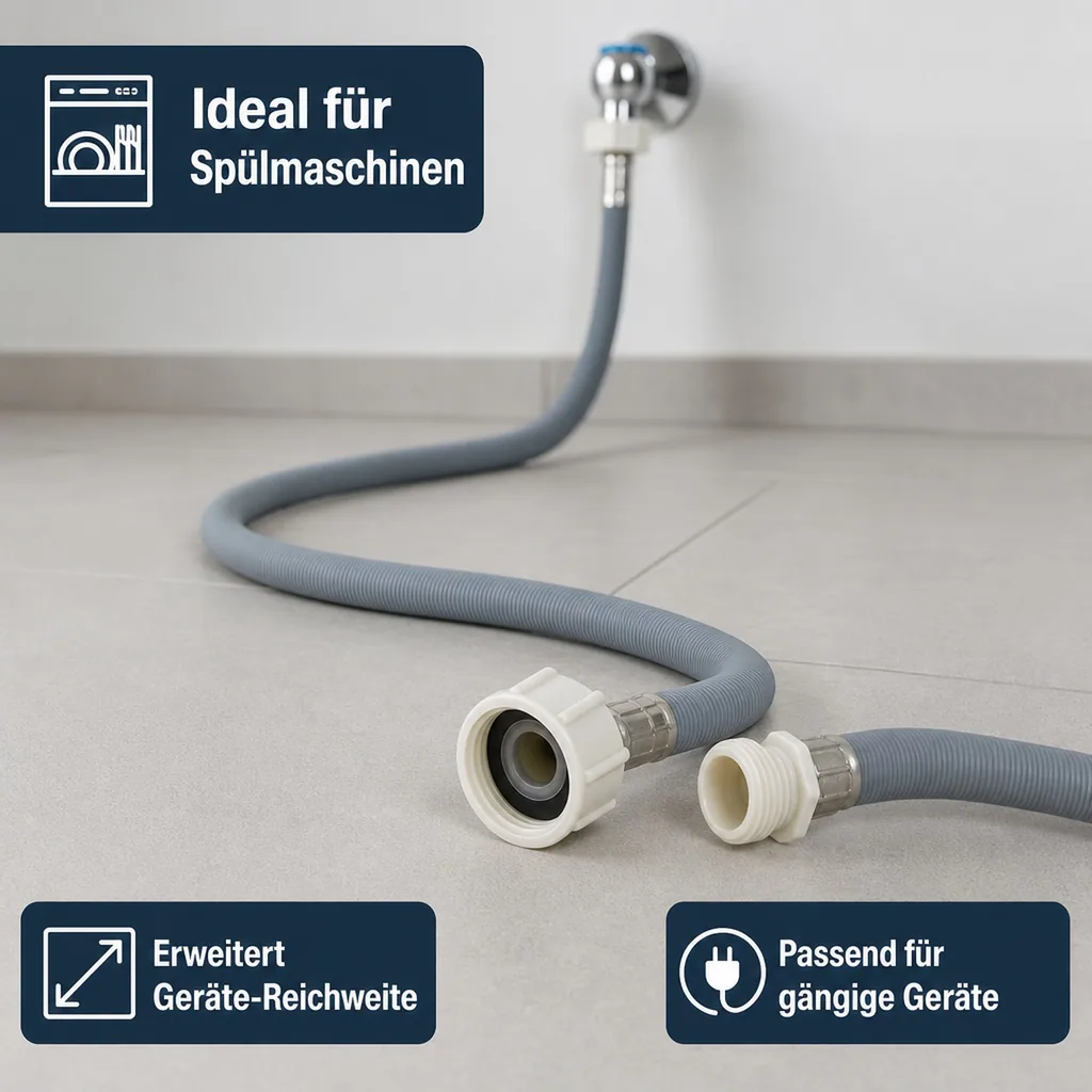 Zulaufschlauch Verlängerung, 3/4 Zoll IG+AG, 1,50 Meter