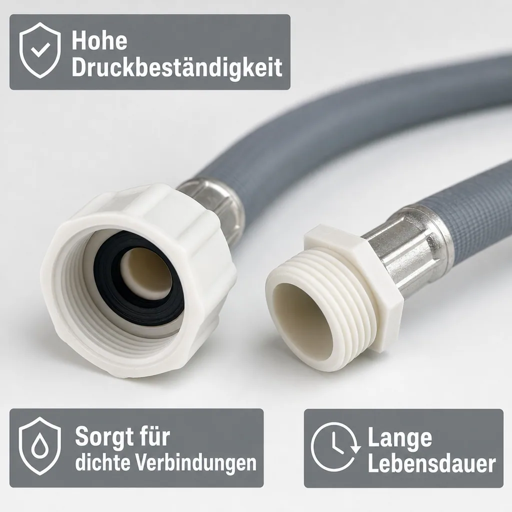 Zulaufschlauch Verlängerung, Waschmaschine/Spülmaschine, 3/4 Zoll IG+AG, 2,50 Meter